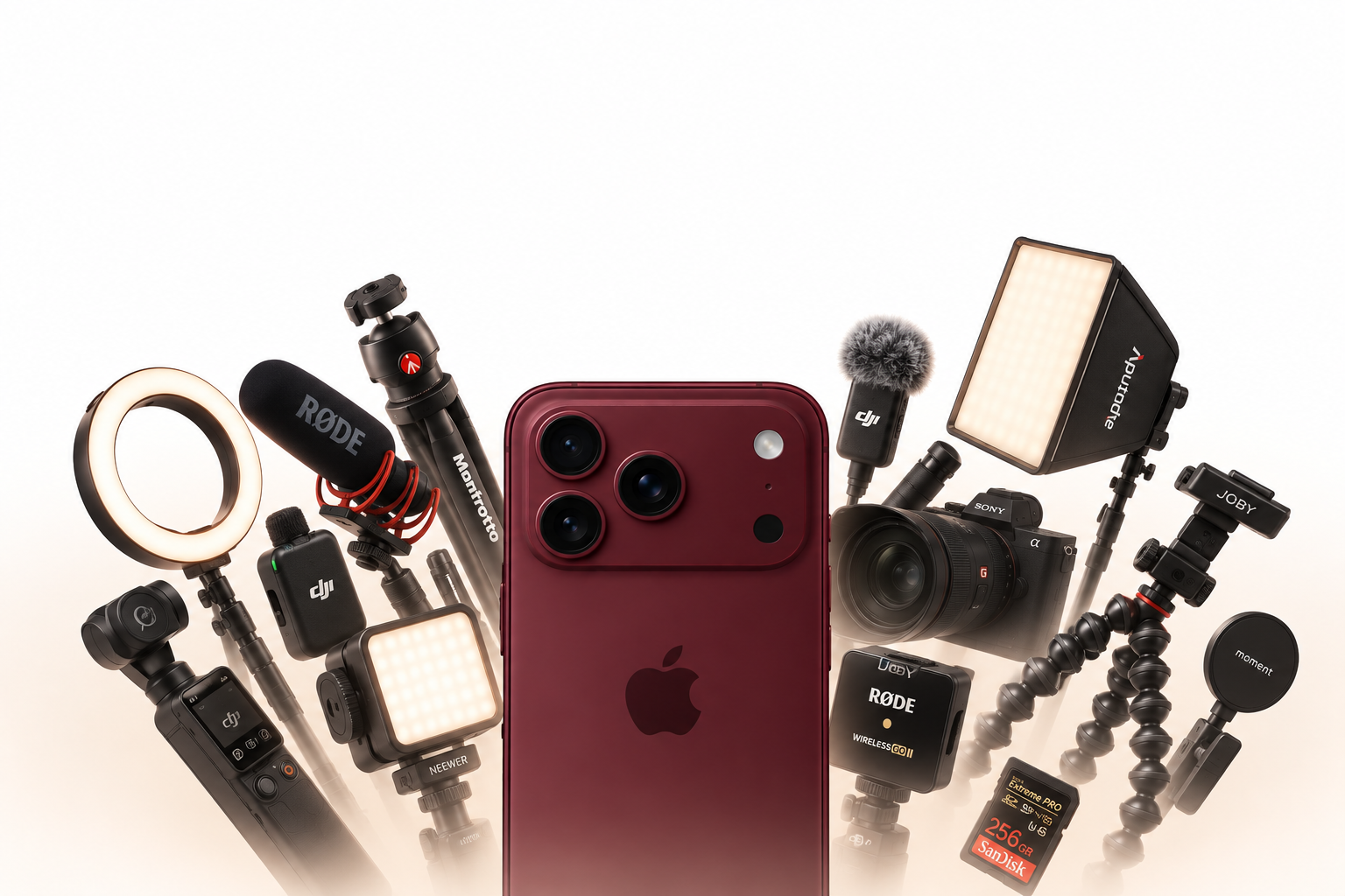 Equipamentos usados em produção audiovisual e criação de conteúdo